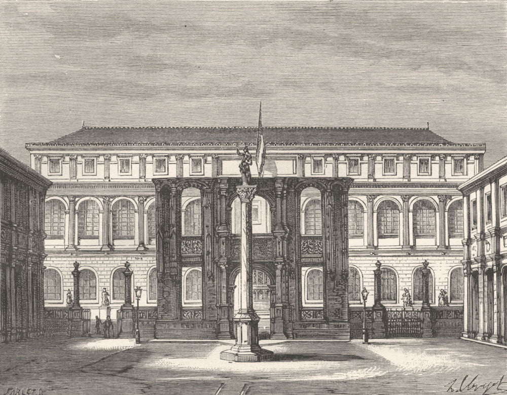 PARIS. Introduction. Ecole Beaux-Arts, a 1881 old antique print picture